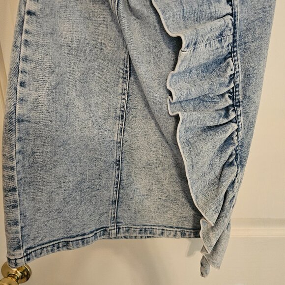 Rosette Denim Mini Dress - Picture 3 of 6